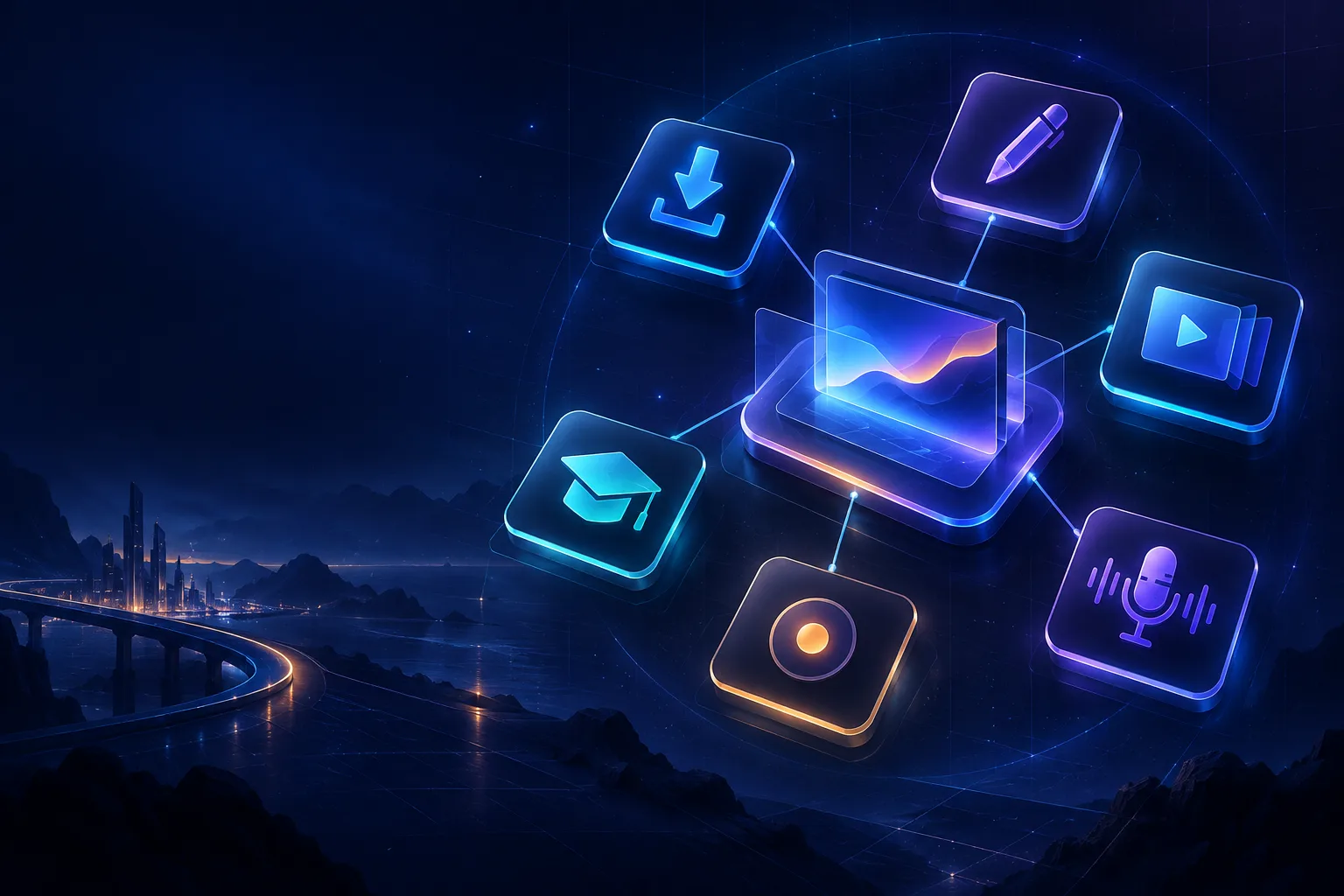 Minh họa hệ sinh thái phần mềm, công cụ online và khóa học